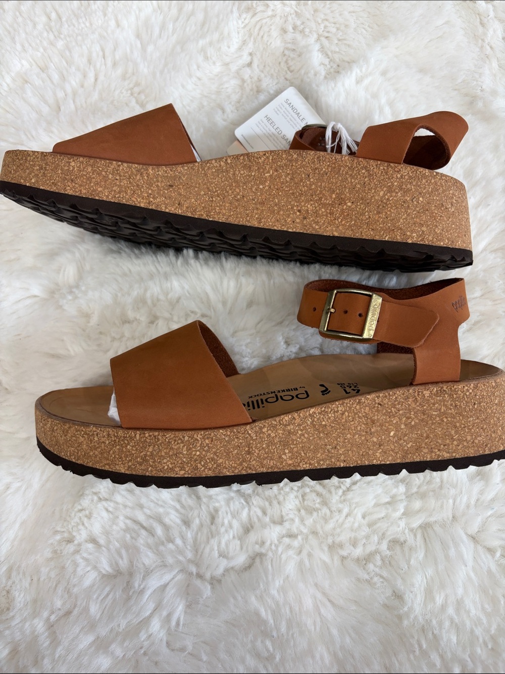 Papillio by Birkenstock,Size 10,Women's Tan Leather Ankle-Strap Sandals - Picture 14 of 17